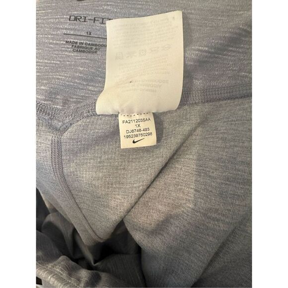 Nike Women’s Dri-Fit One Luxe Gray Mid-Rise Plus Size Workout Leggings Size 1X - Picture 6 of 6
